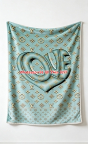 LV Love Monogram Blanket Teal Heart Throw 166
